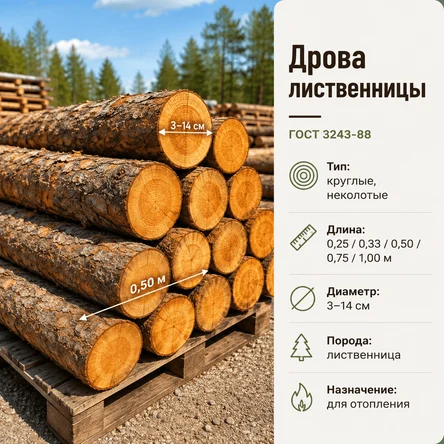 Дрова лиственницы